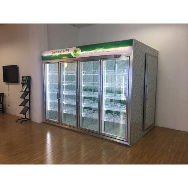 Refrigeration Back Load Display Fridge Freezer With Glass Doors Panel Thickness 75mm