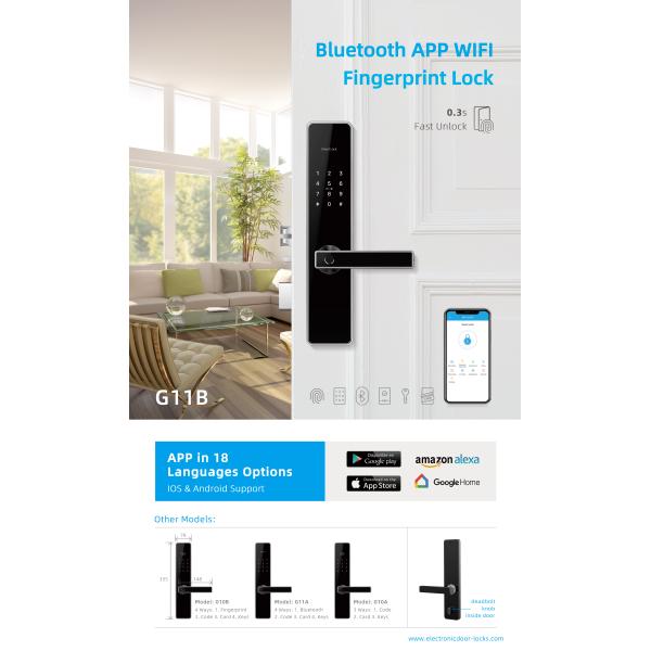 Big Panel Fingerprint Door Lock App Remote Control Customized Logo