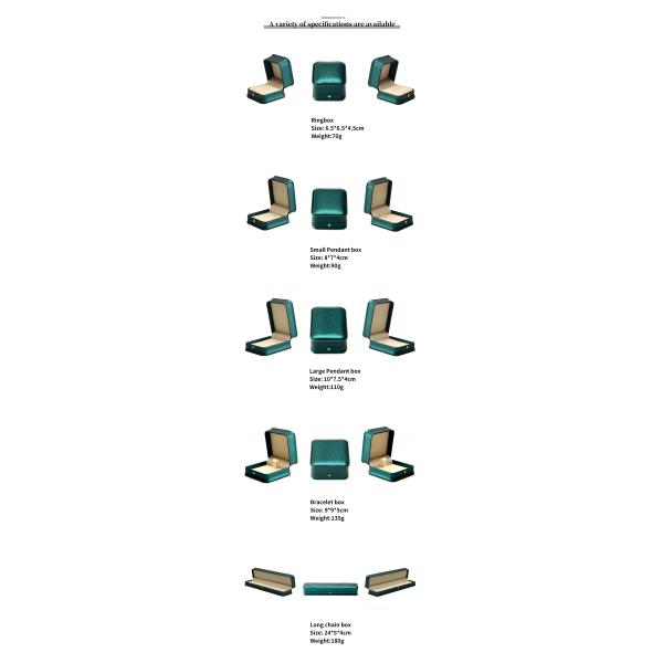 Custom Logo Necklace Ornaments Green Leather Jewelry Box for Hanhong 2023 Luxury Ring