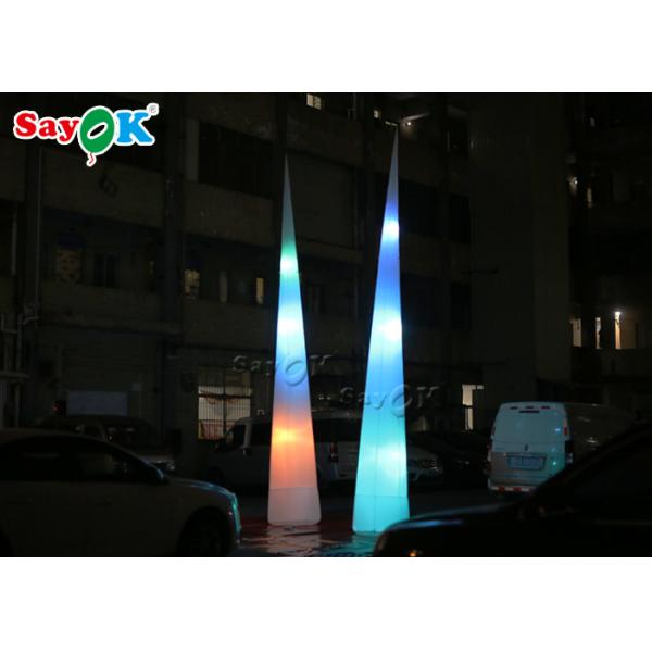 Colorful Inflatable Lighting Decoration LED Cone With Blower For Advertisement