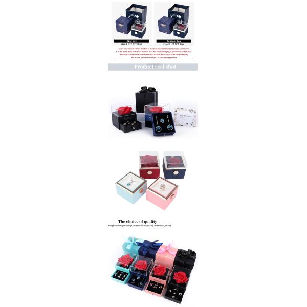 Preserved Soap Rose Flower Jewelry Box For Valentine's Day Gift Jewelry Package