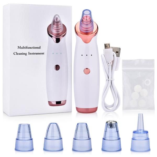 Electric Facial Pore Blackhead Vacuum Suction Remove Machine with 5 Probes Remove Dead Skin Professional Facial Care