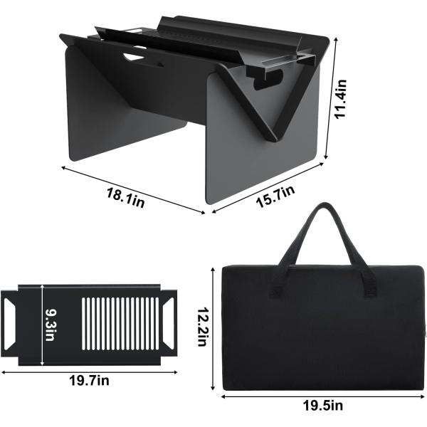 20 inch Outdoor Portable Firepit with BBQ Tray Detachable Wood-Burning Fire Pit Log Stove Fireplace