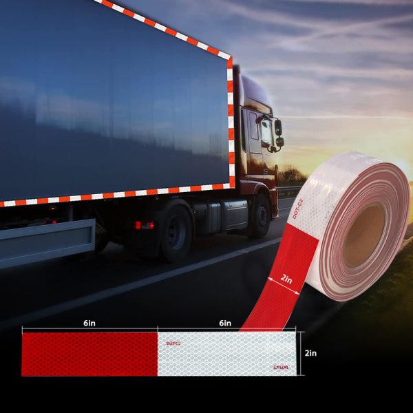 DOT-C2 Waterproof Reflective Safety Tape in Red and White Conspicuity Adhesive for Trailers Traffic Signs Product