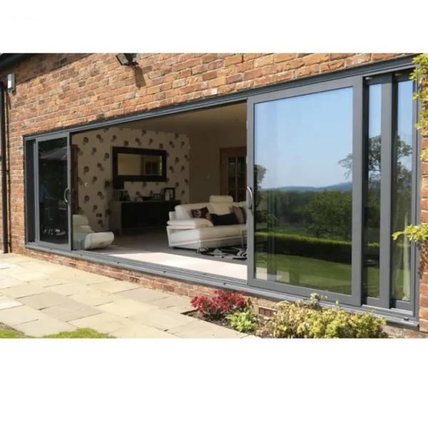 Aluminium Double Tempered Glass Energy Efficient Sliding Door