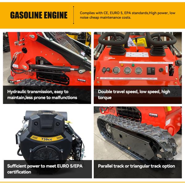 Free Shipping Mini Track Loader diesel Skid Steer Loader with Mower Electric Loader Backhoe