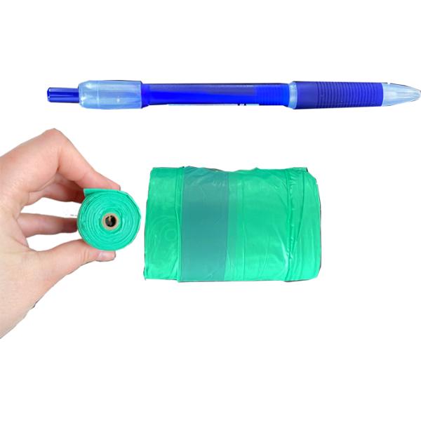 Drawstring 30mm×60mm Biodegradable Dog Poop Bags Earth Friendly On Rolls