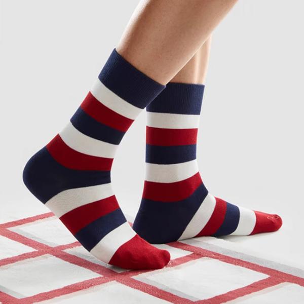 Custom Striped Plaid Casual Breathable Socks Cotton Luxury Socks For Men