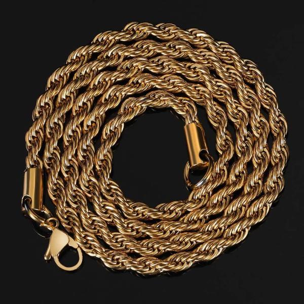 Engagement Stainless Gold Necklace Ggold Rope Chains For Men