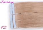 100 % Unprocessed Raw Wavy Tape In Hair Extensions Double Sewed Weft