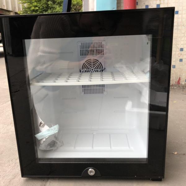 Black Or White Hotel Mini Bars With Table Top Glass Door / Adjustable Shelves
