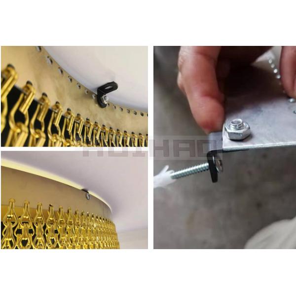 Anti-static Hook Chain Link Metal Mesh Curtain Anodized Aluminium Material