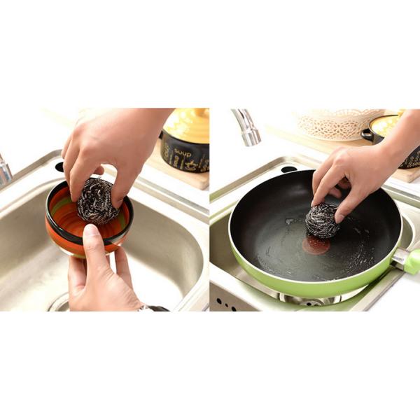 Spiral Design Stainless Steel Scourer , 430 Sliver Color Steel Wool Scrubber