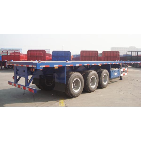 80T Loading 40ft Container Tri Axle Flatbed Semi Trailer
