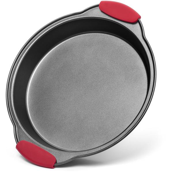 3 Piece NonStick Cake Pans Set with Silicone Handles Easy Release Non Stick Coating Wide Round Ends For Easy Handling