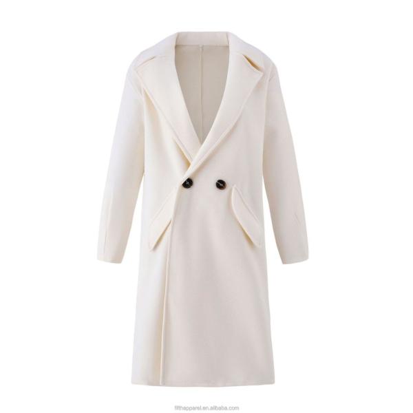 Fall and Winter Woman&prime;s Coats Ladies Jackets Double Cotton Solid Turn Down Collar Long Coats for Women