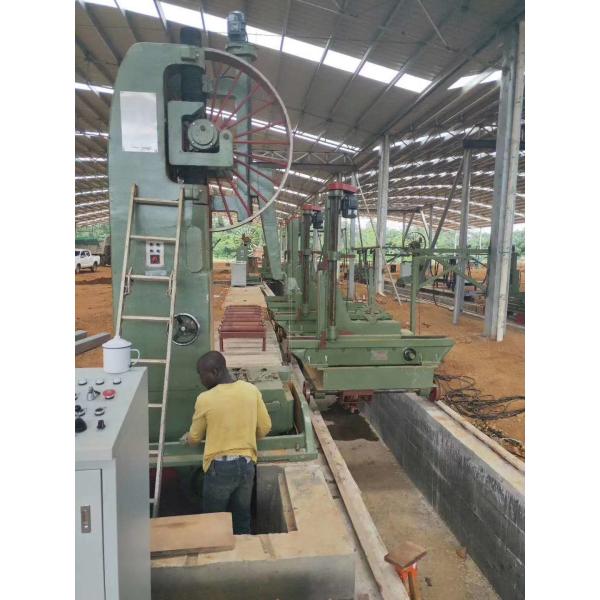 CNC Twin Vertical Band Saw sawmill equipment for cutting wood log into square timber