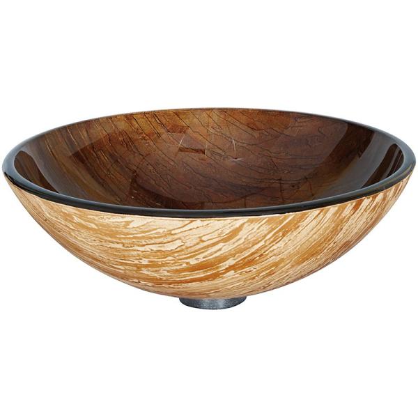 Countertop Tempered Glass Sink Hot Melt Countertop Brown Colour