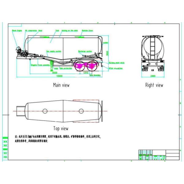 Exported 3 Axles Transport Bulk Powder Transport Grain Animal Feed Tank Truck Semi Trailer