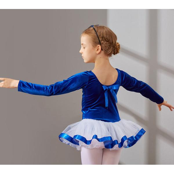 Children dance costumes girls velvet long-sleeved autumn uniforms children's ballet dance dress