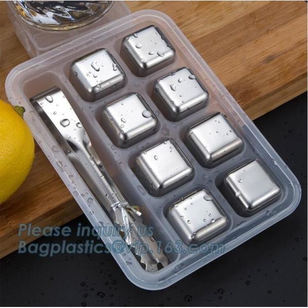 Customized stainless steel whiskey ice cube stone, Mini Stainless Steel Ice Cube Whisky Stone wholesale, bagease, pac