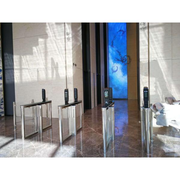 Automatic Opening Swing Barrier Turnstile Artificial Marble High Security Turnstile