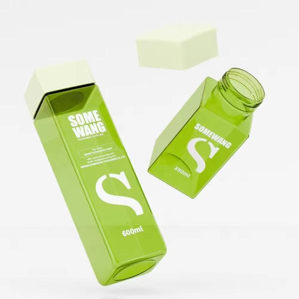 Custom Printing Cosmetic Bottles And Jars PET Cosmetic Plastic Bottles Green