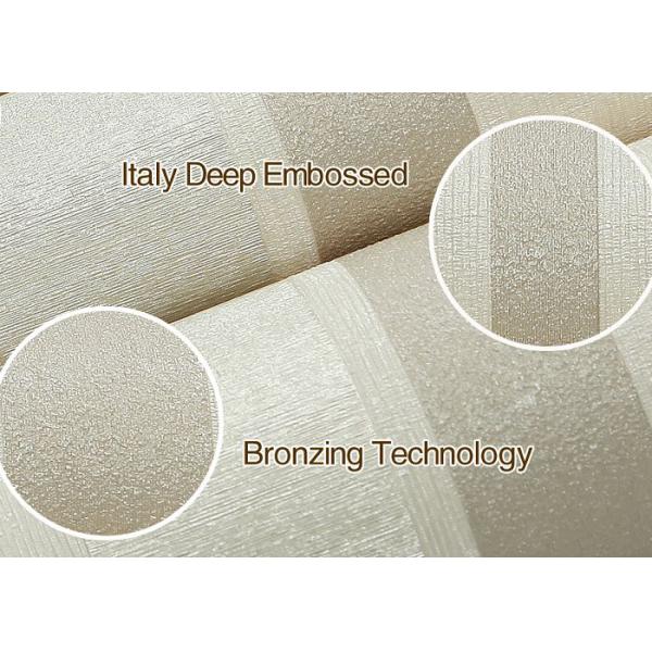 Vinyl Luxury Contemporary Striped Wallpaper for Living Rooms , Embossed Surface Treatment