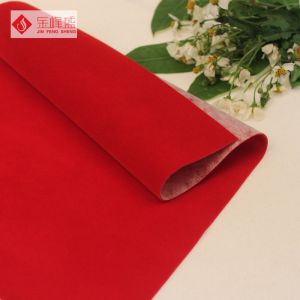 Quality Nonwoven Plain Flocked Velvet Fabric Polyester Red Knitted wholesale