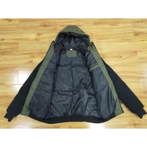 Cotton Padded Coat Mens Polyester Puffer Jacket Waterproof With Removable