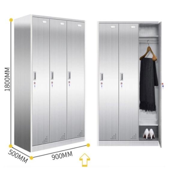 Big Capacity 3 Door Stainless Steel Medicine Display Cabinet With Vent Hole Fully Assembled