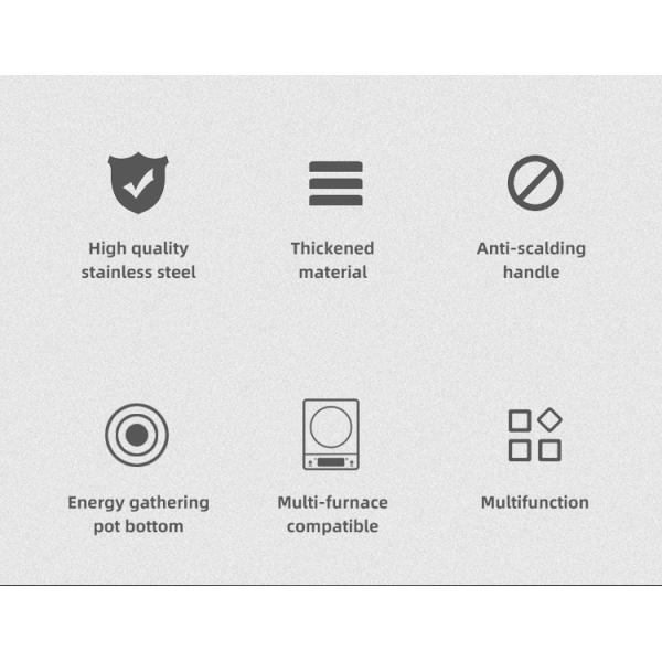 Factory Direct 3 Pieces Cooking Pot Set Kitchen Wares Set Pots And Pans Cookware Sets Cooking With Wooden Handle