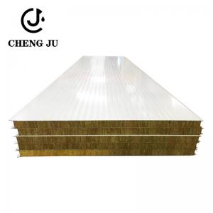 Quality 950mm 1000mm Sandwich Panel Roof Waterproofing White Color Polyurethane Fireproof Rock Wool Or Customized wholesale