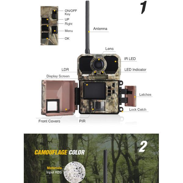 3G Camouflage 16MP Support Macro Lens Night Vision IP67 MMS 48 Leds Trail Camera With FCC/WEEE/CE/RoHs