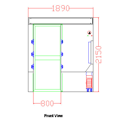 Straight Through Painted Steel Clean Room Air Shower With Stainless Steel 304 Doors