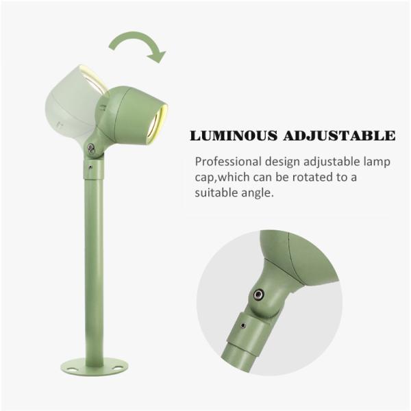 Colored LED Lawn Lights Garden 12W 110x75x490MM 3000K Green 120 Degree