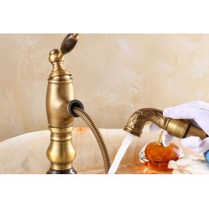 Quality CE Retractable European Antique Pull Out Retro Bathroom Sink Faucets wholesale