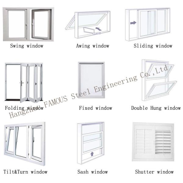 Modern Minimalist 70 series Aluminum Storm Windows , 5mm 9A 5mm Tilt And Turn Windows