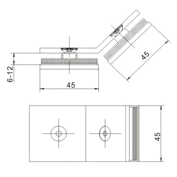 Hotel Shower Room Accessories Bilateral 90 Degrees Adjustable Glass Clamps