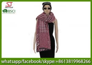 China 420g 200*78cm 100%Acrylic Woven Houndstooth Jacquard Poncho factory  keep warm fashion swallow grid scarf on sale