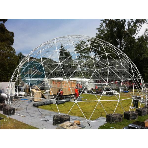 30m Dia Outdoor Geodesic Dome Tents UV Resistant 850gsm PVC Coated