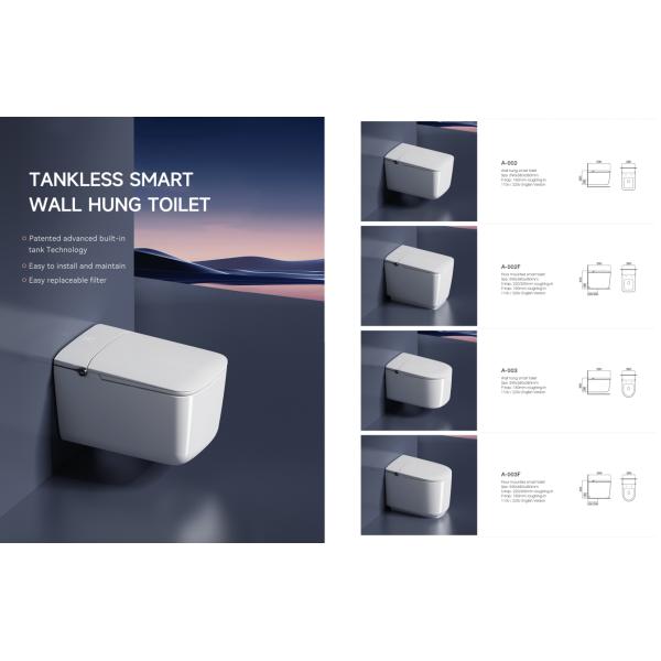 For Medyag Luxury Modern Round Ceramic Wall-Hung Elongated Toilet One Hole Tornado Concealed Tank