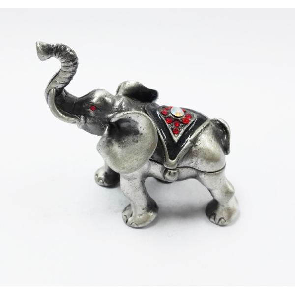Elephant Metal Crystal Rhinestone Jewelry Box Elephant Trinket Boxes