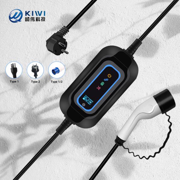 220V KIWI 3.5KW Portable EV Charger Type 2 16A J1772 for Electric Car Charging Station