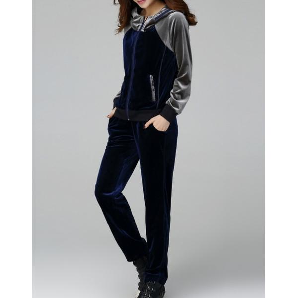 Fashion Street Style For Women Velour Tracksuit