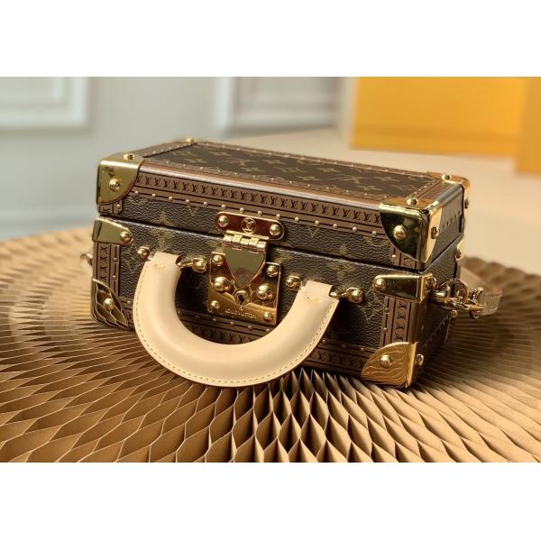 M45673 Printing Box Shape VALISETTE TRESOR Handbag With Lock Red Lining Bag