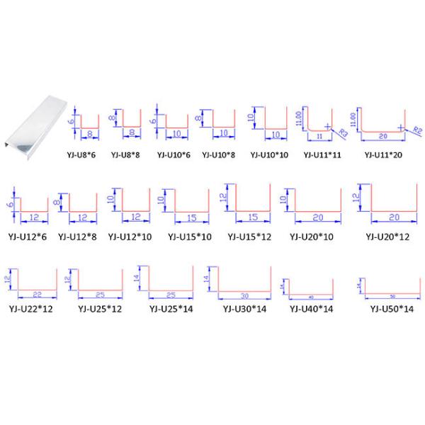 8k Mirror Stainless Steel U Shape Channel SS201 SS304 Material