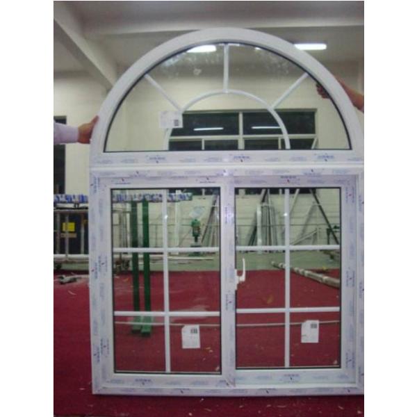 Small Arch PVC Sliding Window Double Glazed Glass 3 Tracks Sliding Windows For Home