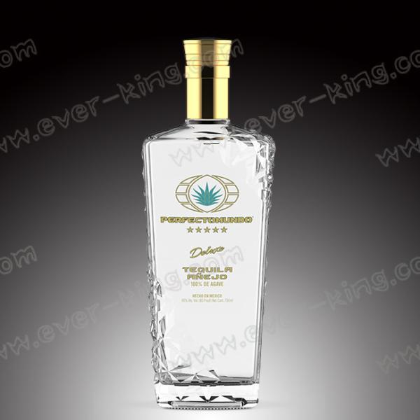 Transparent Embossing Premium Bespoke Tequila Rectangular Bottle