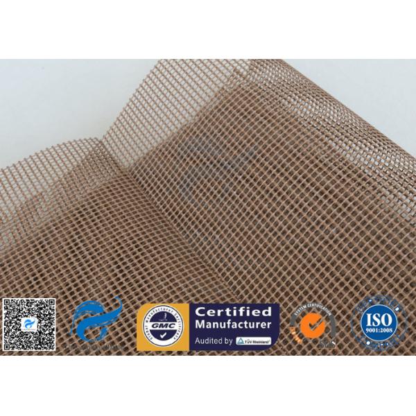 PTFE Coated Fiberglass Mesh Fabric 600g 4x4mm Brown Conveyor Belt